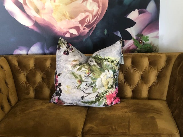 Floral Velvet Cushion